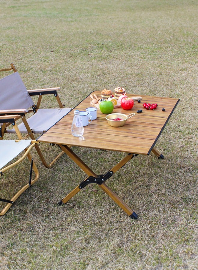 Occuwzz Portable Folding Wooden Travel Camping Table for Outdoor Picnic BBQ and Hiking with Carry Bag  - Image 1