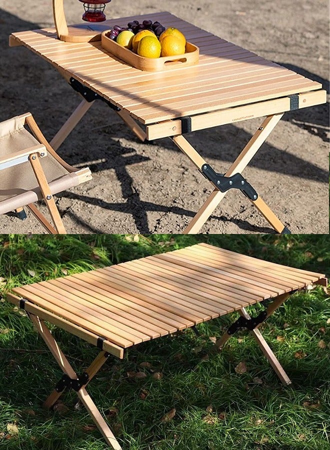Occuwzz Portable Folding Wooden Travel Camping Table for Outdoor Picnic BBQ and Hiking with Carry Bag  - Image 4