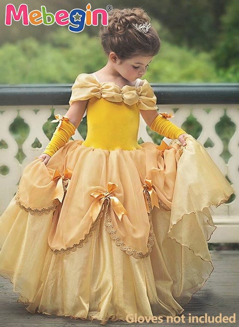 Princess Dress, Elegant Princess Dress Up Costume for Girls, Gorgeous Princess Tutu with Off Shoulder and Spaghetti Straps Design, Made of Breathable Soft Polyester, Great for Fancy Dress Parties, Birthdays, Prom Outfits and Cosplay Activities