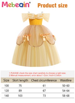 MEBEGIN Princess Dress, Elegant Princess Dress Up Costume for Girls, Gorgeous Princess Tutu with Off Shoulder and Spaghetti Straps Design, Made of Breathable Soft Polyester, Great for Fancy Dress Parties, Birthdays, Prom Outfits and Cosplay Activities  - Image 3
