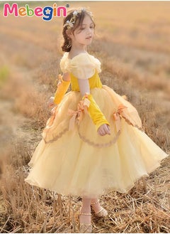 MEBEGIN Princess Dress, Elegant Princess Dress Up Costume for Girls, Gorgeous Princess Tutu with Off Shoulder and Spaghetti Straps Design, Made of Breathable Soft Polyester, Great for Fancy Dress Parties, Birthdays, Prom Outfits and Cosplay Activities  - Image 5