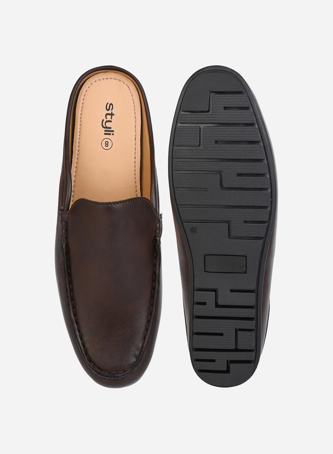 Styli Faux Leather Slip On Mules  - Image 5