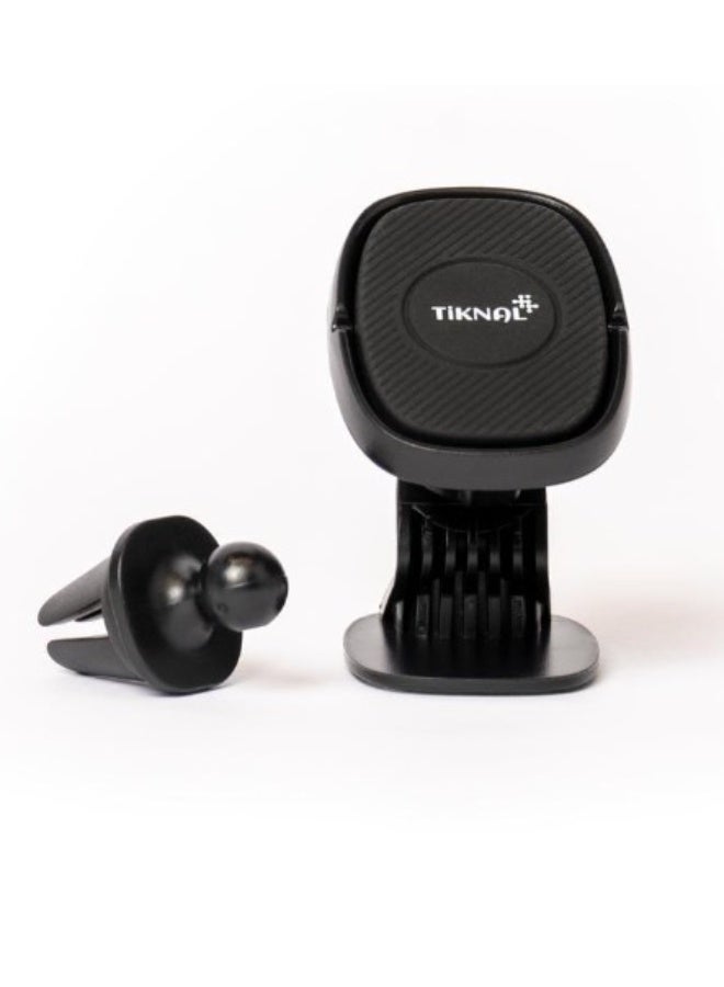 Tiknal Magnetic Car Phone Holder 360° Multi Angle Design Strong Grip Black - Image 3