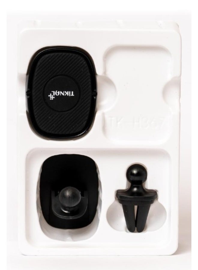 Tiknal Magnetic Car Phone Holder 360° Multi Angle Design Strong Grip Black - Image 4