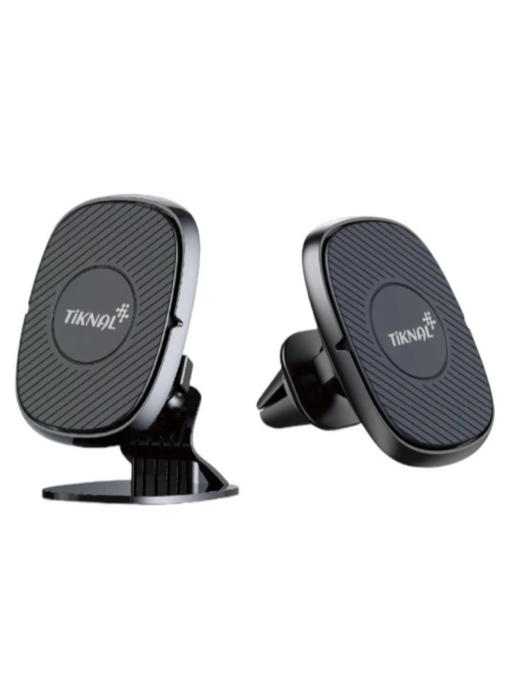 Tiknal Magnetic Car Phone Holder 360° Multi Angle Design Strong Grip Black - Image 1