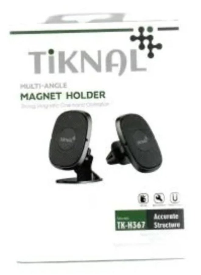 Tiknal Magnetic Car Phone Holder 360° Multi Angle Design Strong Grip Black - Image 2