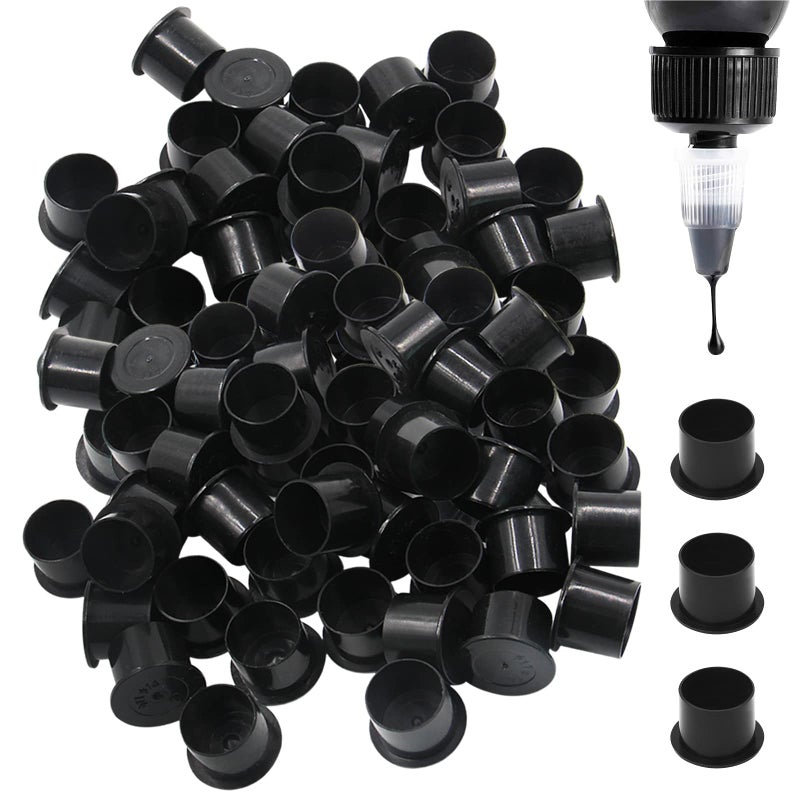 Autdor Tattoo Ink Caps Cups Medium - Autdor 1000Pcs Tattoo Caps Cups with Base Disposable Pigment Cups Microblading Makeup Tattoo Ink Cups with Base Pigment Ink Caps 14mm for Tattoo Supplies - Image 3