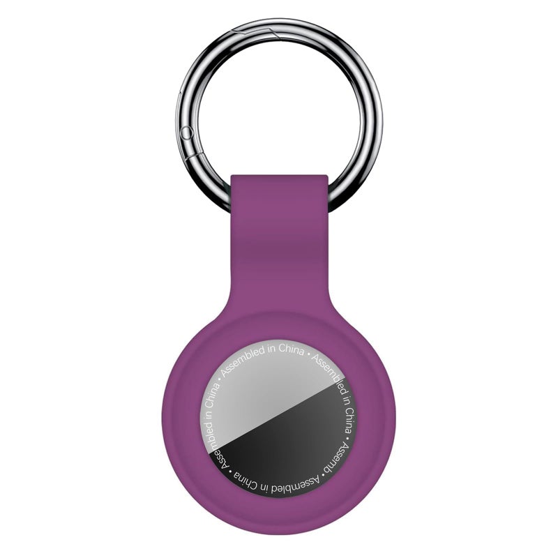 Linsaner Case for AirTag 2nd Gen (2026) & 1st Gen, Silicone Holder Keychain Key Ring, Protective Cover for Apple for Air Tags, GPS Finder Accessories for Bags, Pets, Kids, Luggage, Deep Purple - Image 1