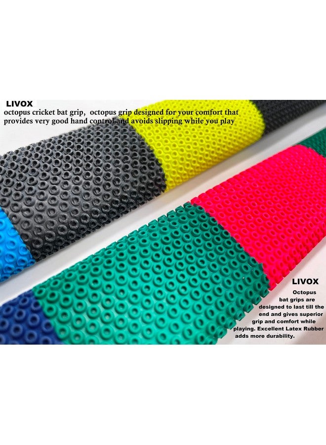 LIVOX Rubber Cricket Bat Grip with Cone Bracelet Ring Texture Bat Gripper Cone Cricket Acce ories for Boys, 5 Cricket Bat Grip & 1 Wooden Cone - Image 3