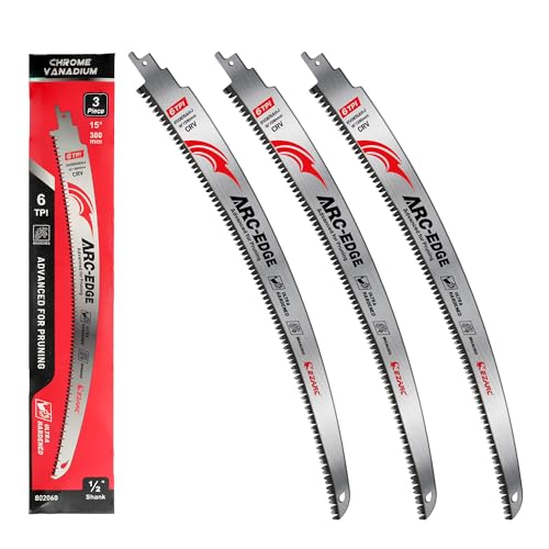 EZARC Japanese Teeth Reciprocating Saw Blade 15 Inch, Arc Edge Wood Pruning Saw Blades 6TPI for Tree Trimming, Wood Cutting, 3 Pieces - Image 1