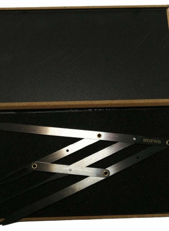 HOTWE Eyebrow Stencil Ruler for Microblading Eyebrow Measure, Balance Ruler for Eyebrow Makeup Caliper Stainless Steel Fibonacci Gauge Tools (Black) - Image 5