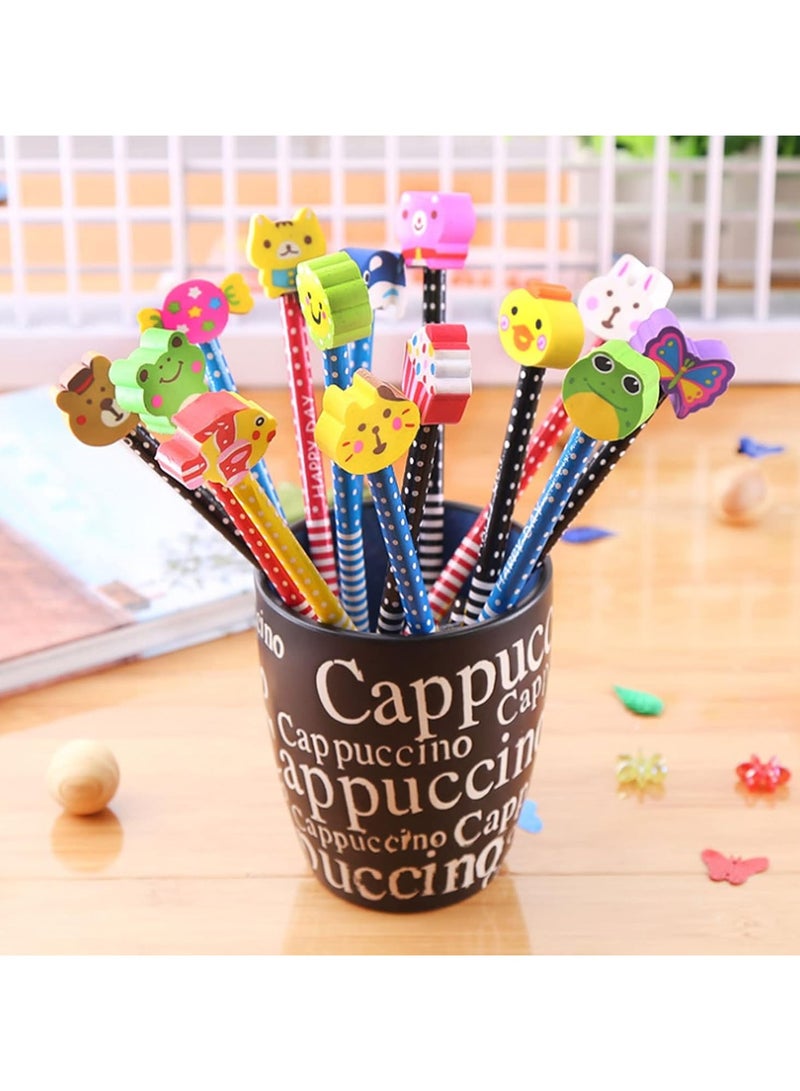 20pcs Pencil Eraser with Pencil Eraser for Kids Pencils for School Cartoon Wooden Pencil Eraser for Kids 2*1 Pencil and Eraser - Image 4