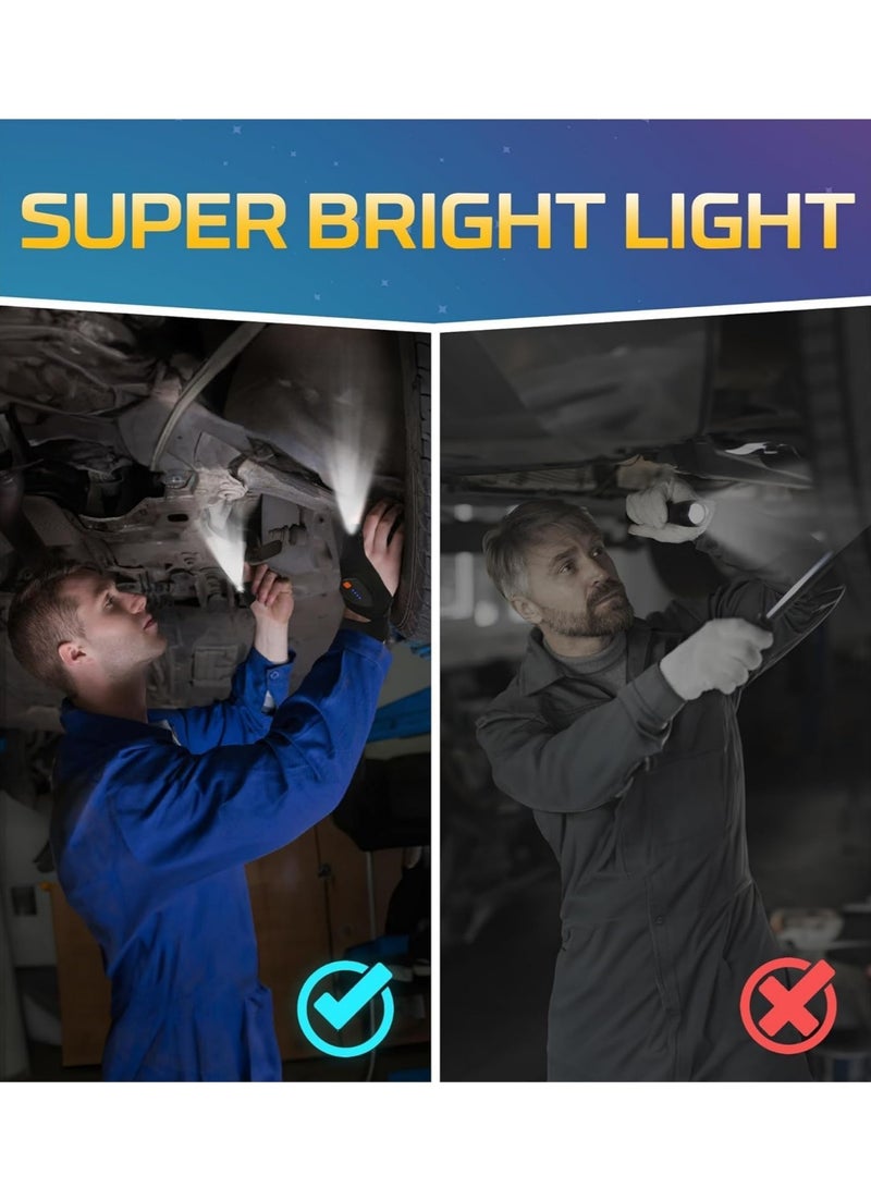 EVEREEN 1 Pair Rechargeable Led Flashlight Gloves Birthday Fathers Day Gift from Daughter Son Wife Unique Camping Gadgets Led Gloves for Men Mechanic Car Guy Repairing  - Image 3