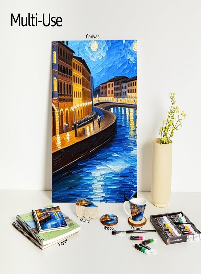 Elan مجموعة ألوان زيتية احترافية من إيلان، 24 لونًا زاهيًا، أنابيب 1.7 أونصة سائلة، ألوان زيتية غير سامة للرسم على القماش، ألوان فنية للبالغين والفنانين - Image 4