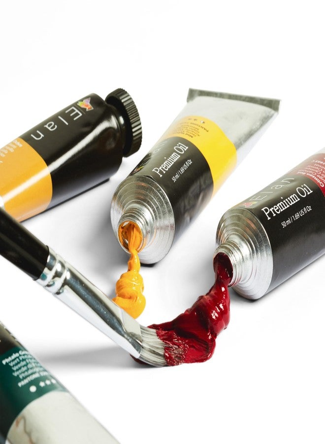 Elan مجموعة ألوان زيتية احترافية من إيلان، 24 لونًا زاهيًا، أنابيب 1.7 أونصة سائلة، ألوان زيتية غير سامة للرسم على القماش، ألوان فنية للبالغين والفنانين - Image 3