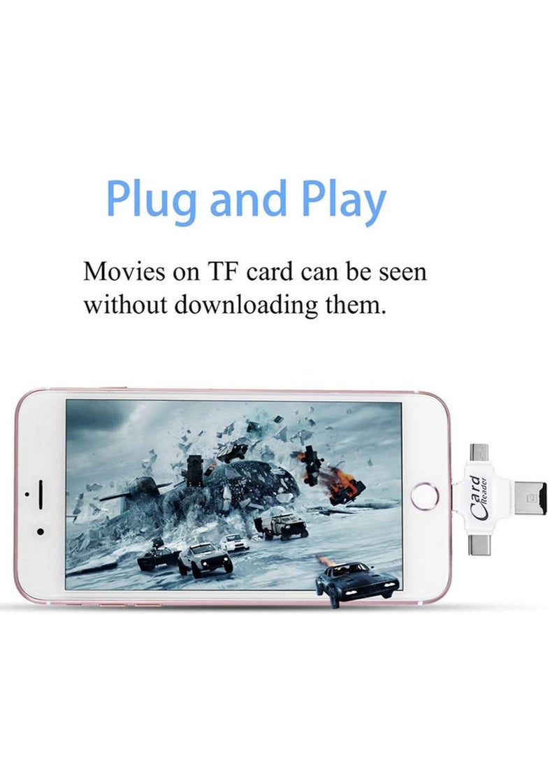 ELTRAZONE 4in1 Stylish Micro USB Type C OTG TF Card Reader for IOS iPhone Android Samsung - Image 4