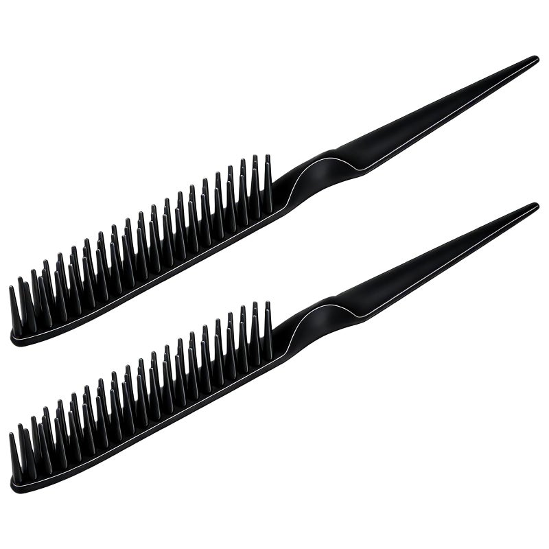 HaiFafafaing 2 PCS 3 Row Comb for Removing BraidsUnbraider Teasing Comb with Rat Tail for Combing Separating and Shaping CurlsCurly Hair Combs for Women MenBlack - Image 3