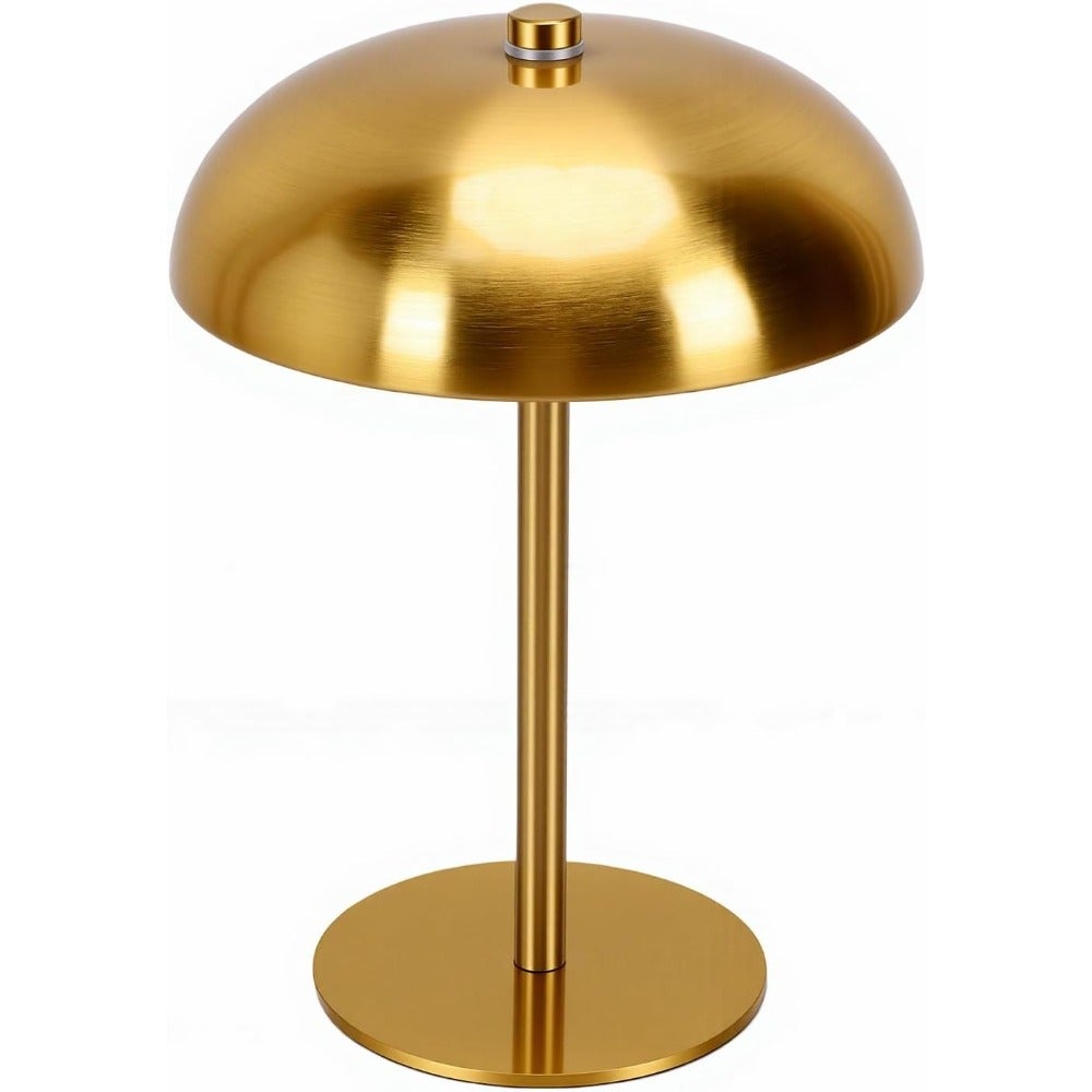 Touch Control Desk Lamp, Metal Mushroom Table Light with Stepless Dimmable 3 Color Temperatures and Rechargeable Battery, for Bedside Coffee Shop Nightstand