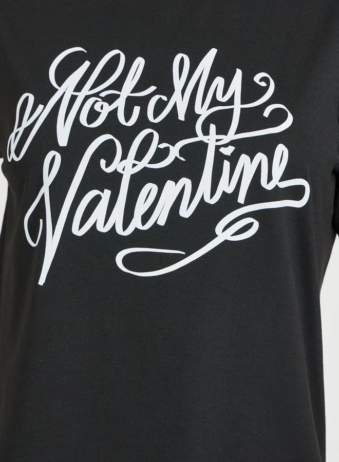 Take Two Take Two Slogan Printed Short Sleeve T-Shirt and Joggers Co-Ords