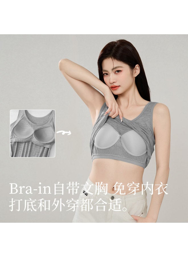 Top melon Versatile Slimming Women'S Camisole With Built-In Bra, Suitable For Outer Wear - Image 4