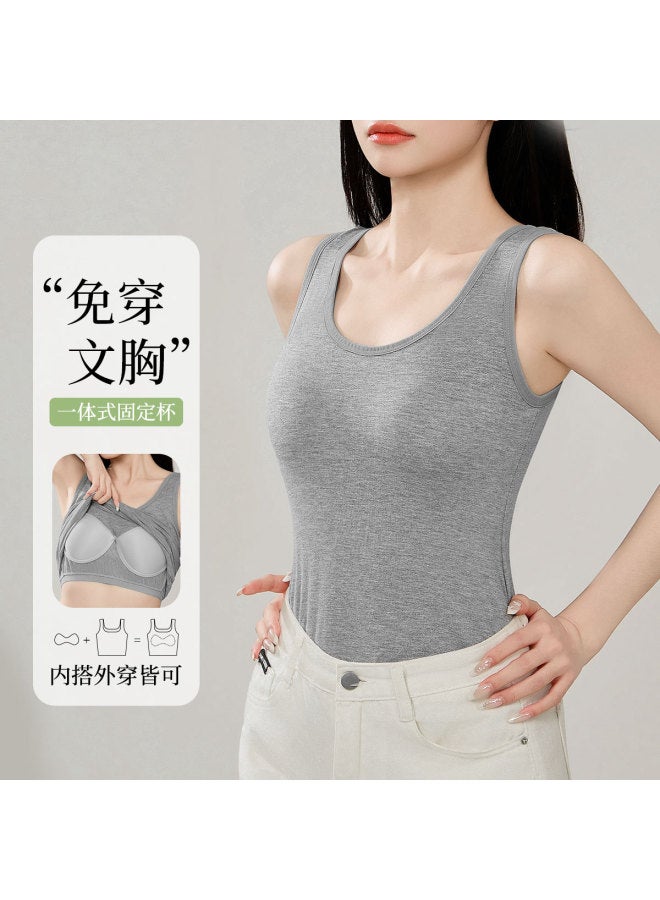 Top melon Versatile Slimming Women'S Camisole With Built-In Bra, Suitable For Outer Wear - Image 2