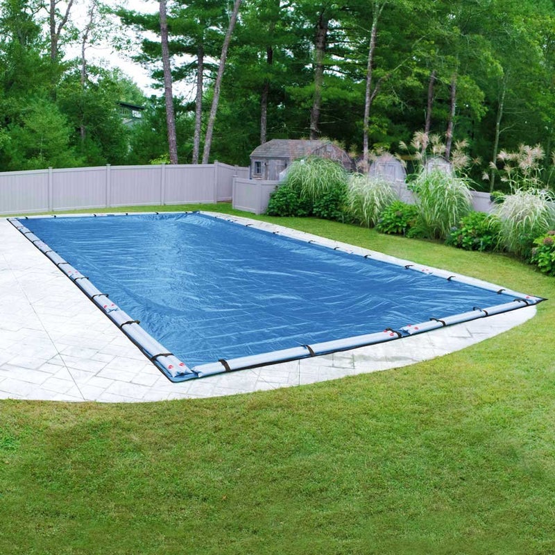 Robelle 12 x 24 ft Heavy Duty Mesh Blue Winter Pool Cover for Inground Pools, 4 ft Overlap (16 x 28 ft Cover Size), 10 x 10 Scrim, 3.1 oz/yd2, 10-Year Warranty, Style: 541224R-ROB - Image 2