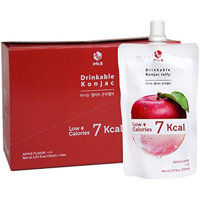 Jayone JELLY B Drinkable Konjac Jelly (10 Packs of 150ml) - 0 Gram Sugar, Only 6 kcal Each Packets (Apple) - Image 2