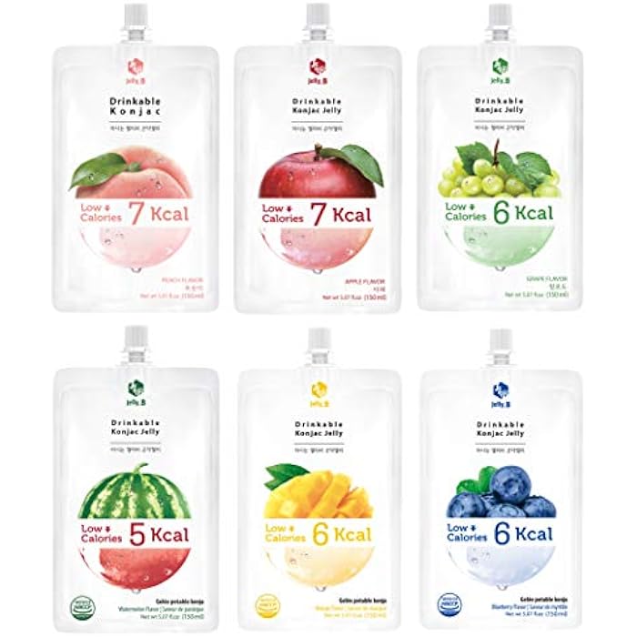 Jayone JELLY B Drinkable Konjac Jelly (10 Packs of 150ml) - 0 Gram Sugar, Only 6 kcal Each Packets (Apple) - Image 5