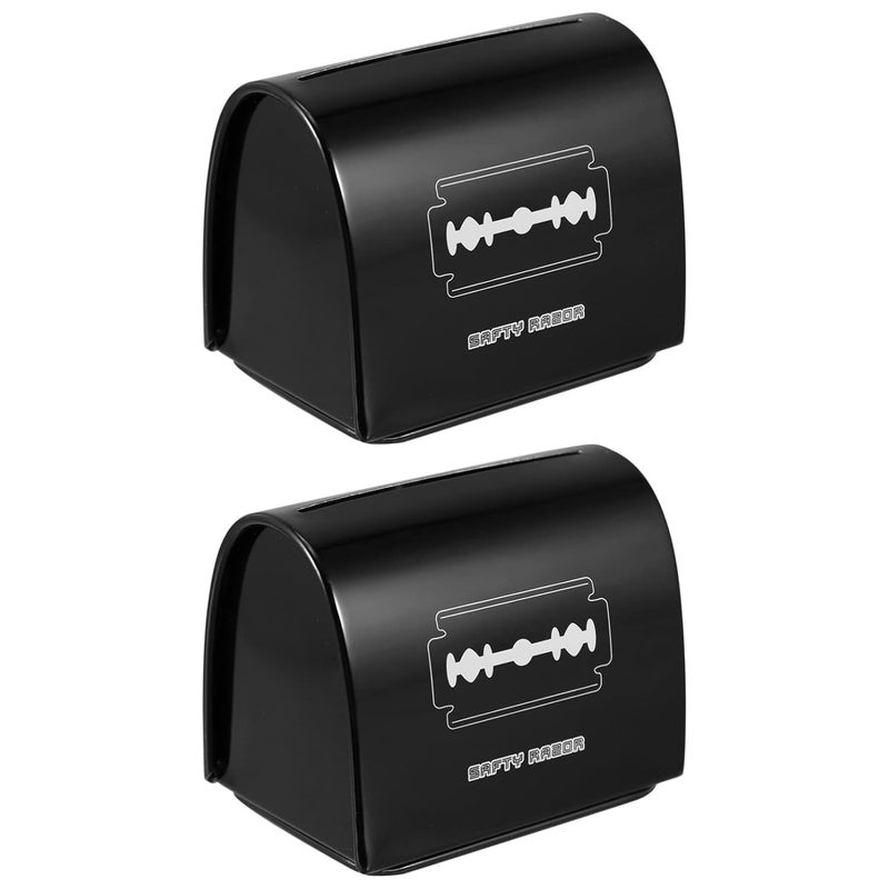 صندوق تخزين شفرات Uonlytech 2 قطعة حافظة شفرات آمنة لتخزين الشفرات للرجال حاوية جمع الشفرات للتخلص من الشفرات القابلة للتصرف موزع مياه للسفر المنزلي