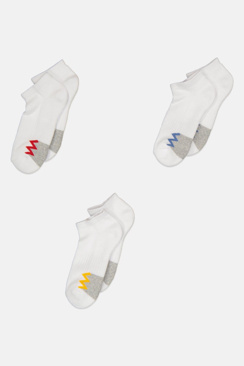 RBX Kids Boy 3 Pairs Textured Ankle Sock, White  - Image 2