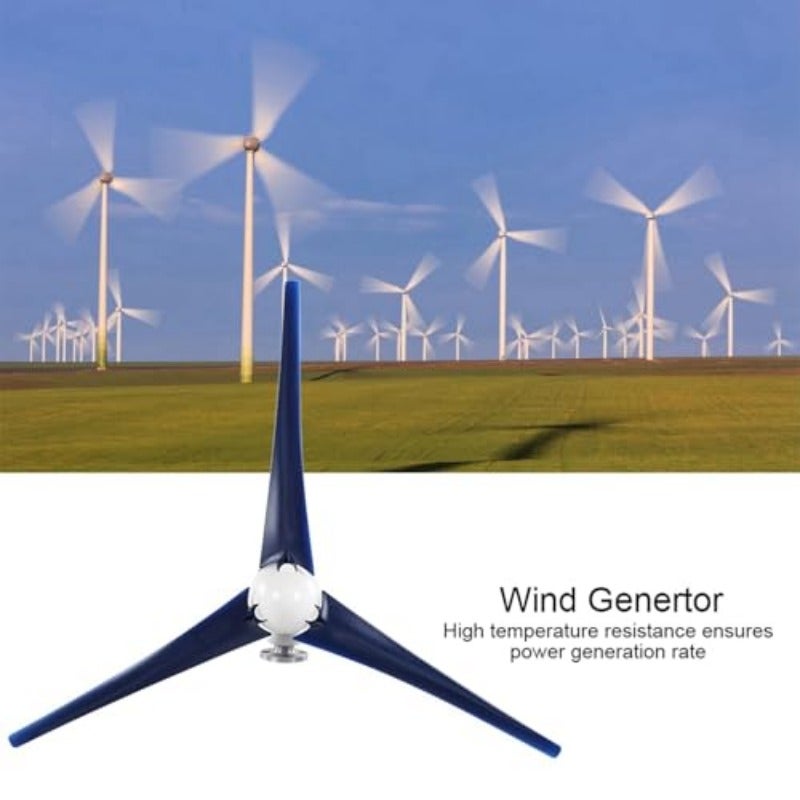Durable 1200W Small Wind Generator with 3 Blades for Environmental Charging on Boats and Terraces Blue 18 - Image 5