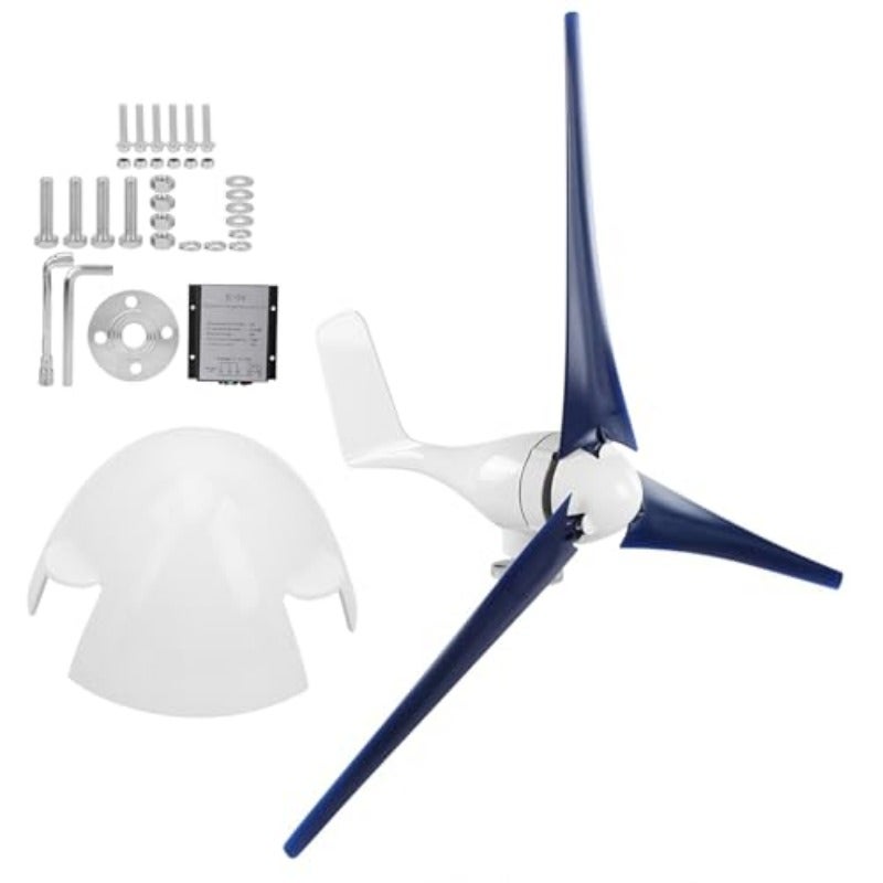 Durable 1200W Small Wind Generator with 3 Blades for Environmental Charging on Boats and Terraces Blue 18 - Image 1