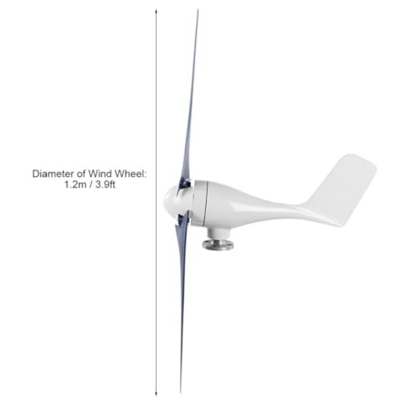 Durable 1200W Small Wind Generator with 3 Blades for Environmental Charging on Boats and Terraces Blue 18 - Image 3
