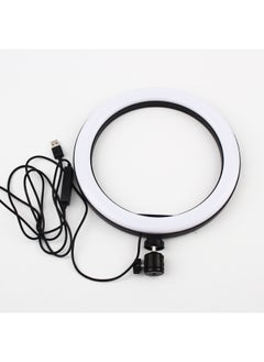 Generic 10 Inch Fill Light Photography Mobile Phone Selfie Beauty Light Trembles Fast Hand Live Ring Light 26cm Ring Light Flash-Color:Ink Black: One 10inch Lamp + Pan/tilt + Hose Mobile Phone Clip + 55cm Light Stand  - Image 2