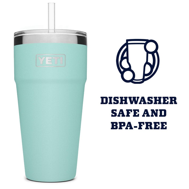 YETI Rambler 26 oz Straw Cup, Vacuum Insulated, Stainless Steel with Straw Lid, Seafoam - Image 3