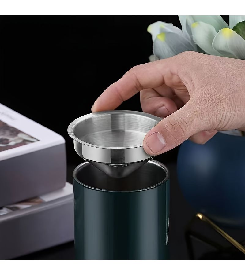 منفضة سجائر رجعية سوداء بغطاء، إبداعية، محمولة، متينة، سهلة التنظيف - Image 5