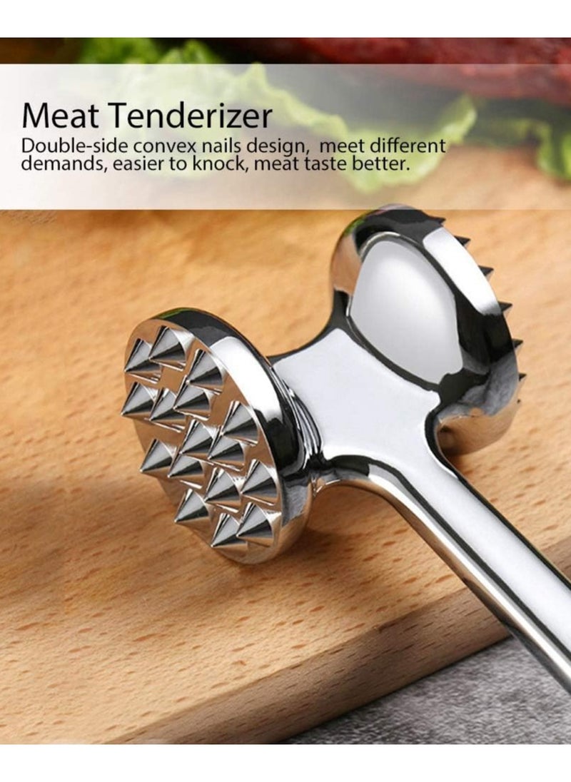 TOP CHOICE - Steak Hammer Heavy Chicken Chop Beef Tenderizer Kitchen Stainless Steel Cooking Tools Dishwasher Safe Marinated Heavy Duty Food Hammer (Silver)) - Image 1