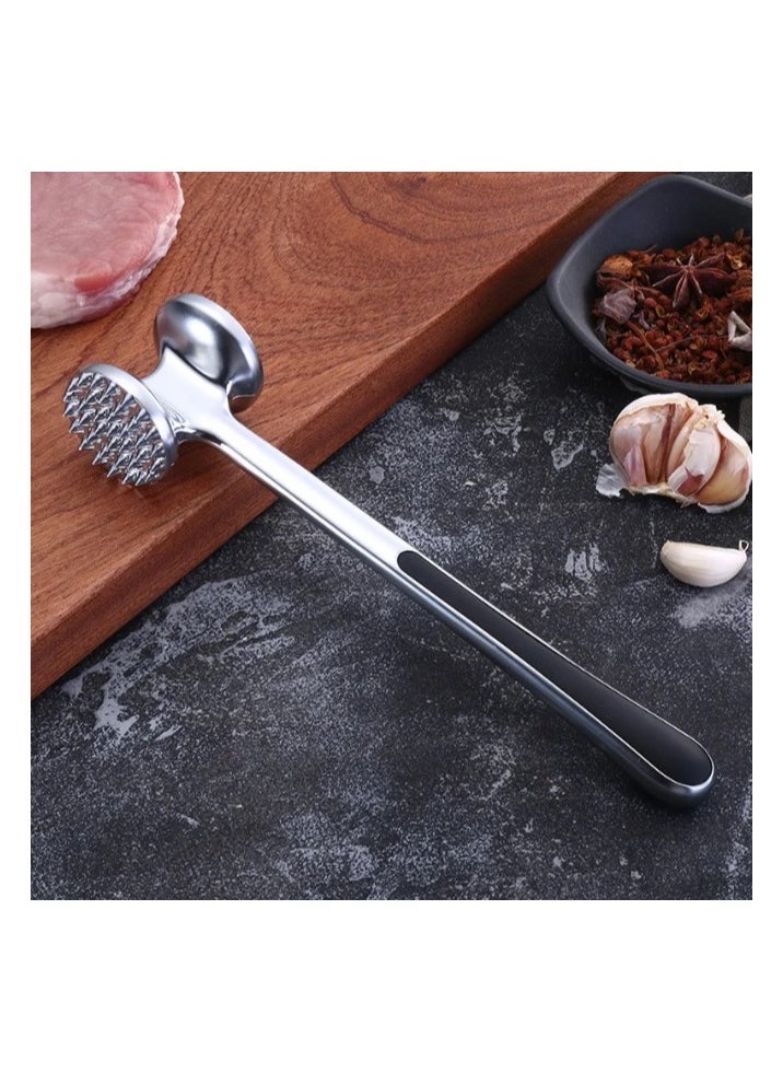 TOP CHOICE - Steak Hammer Heavy Chicken Chop Beef Tenderizer Kitchen Stainless Steel Cooking Tools Dishwasher Safe Marinated Heavy Duty Food Hammer (Silver)) - Image 1