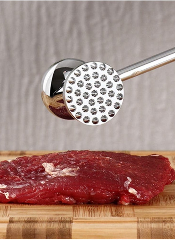 TOP CHOICE - Steak Hammer Heavy Chicken Chop Beef Tenderizer Kitchen Stainless Steel Cooking Tools Dishwasher Safe Marinated Heavy Duty Food Hammer (Silver)) - Image 1