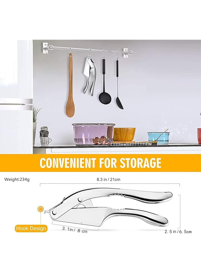 TERRIFI 2 In 1 Stainless Steel Garlic Press And Slicer – Heavy Duty Handheld Garlic Crusher & Mincer, Ergonomic Kitchen Gadget, Easy To Clean, Dishwasher Safe, Rust Resistant Garlic Masher For Cooking - Image 5