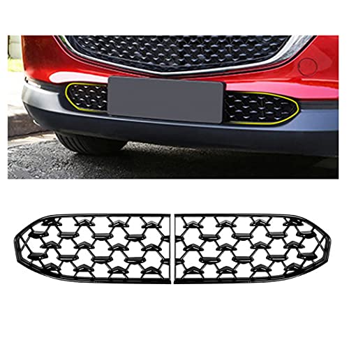 RUIYA لسيارة مازدا CX30 شبكة أمامية CX30 إدخالات الزخرفة ملحقات مازدا CX30 2PCS مادة ABS واقي الشبكة الأمامية متوافق مع 2020 2021 2022 2023 مازدا CX30 (320MM لشبكات CX30 المفضلة) - Image 1