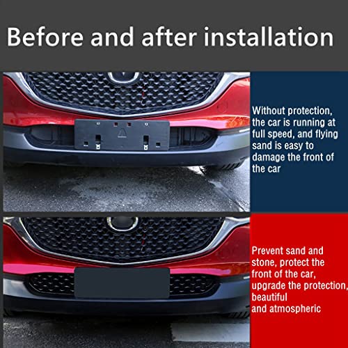 RUIYA لسيارة مازدا CX30 شبكة أمامية CX30 إدخالات الزخرفة ملحقات مازدا CX30 2PCS مادة ABS واقي الشبكة الأمامية متوافق مع 2020 2021 2022 2023 مازدا CX30 (320MM لشبكات CX30 المفضلة) - Image 2