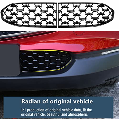 RUIYA لسيارة مازدا CX30 شبكة أمامية CX30 إدخالات الزخرفة ملحقات مازدا CX30 2PCS مادة ABS واقي الشبكة الأمامية متوافق مع 2020 2021 2022 2023 مازدا CX30 (320MM لشبكات CX30 المفضلة) - Image 4