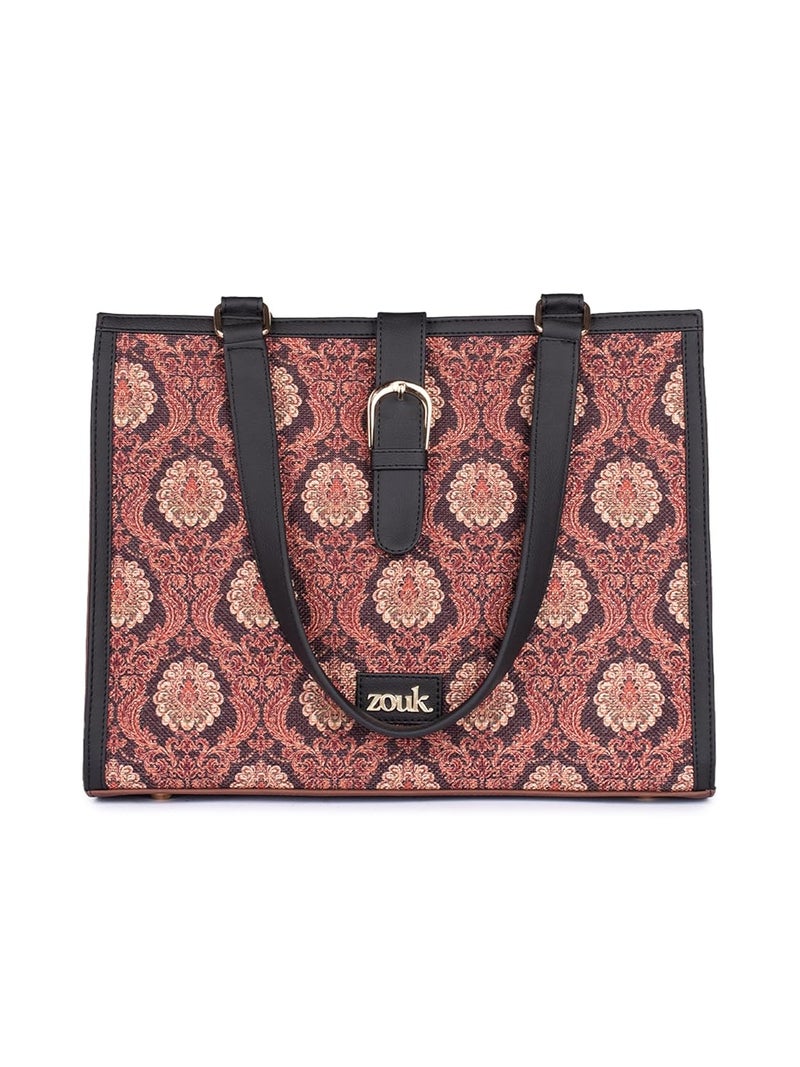 ZOUK Rhea Kapoor Office Bag | Fits up to 15 inch Laptop | Stylish Handbag for Office, Travel & Daily Use | Water-Resistant | Lightweight & Spacious | - Image 1