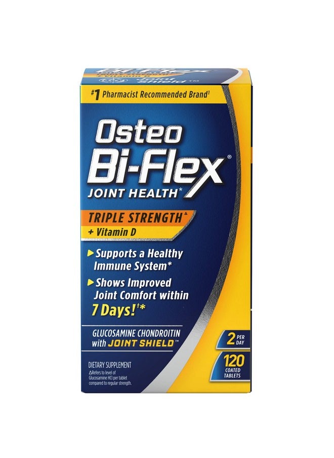 Osteo Bi-Flex Triple Strength With Vitamin D Glucosamine Chondroitin Joint Health Supplement Coated Tablets Red 120 Count  - Image 2