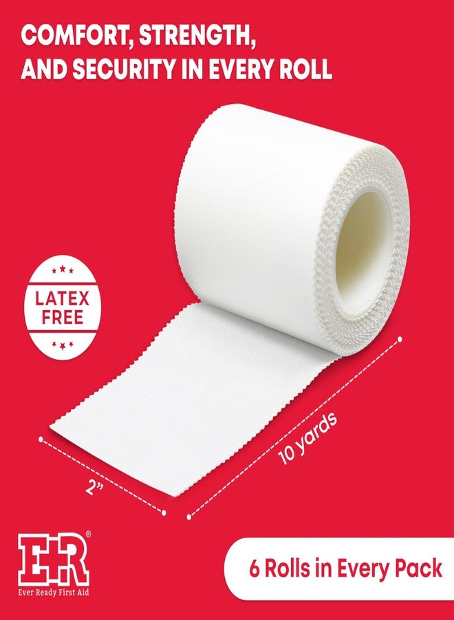 Ever Ready First Aid Adhesive Silk Cloth Tape Roll - Latex Free - 2" x 10 yds - 6 Count - Image 2