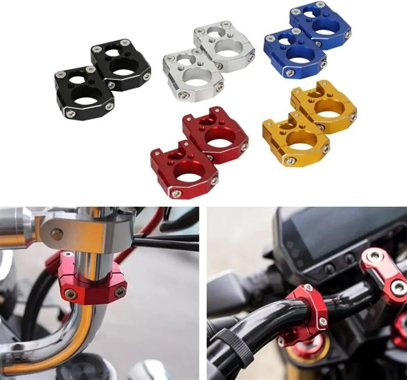 Yurefax CNC Motorcycle Brake Hose Clamp - Blue - Image 2
