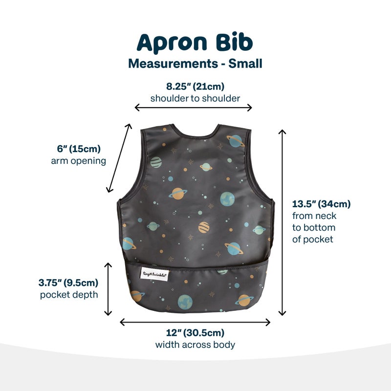 Tiny Twinkle Short Sleeve Apron Baby & Toddler Bib for Boys - Waterproof, Mess-Proof Bibs for Eating & Feeding, Machine Washable, Perfect Holiday Gift (Space, 6-24M) - Image 5