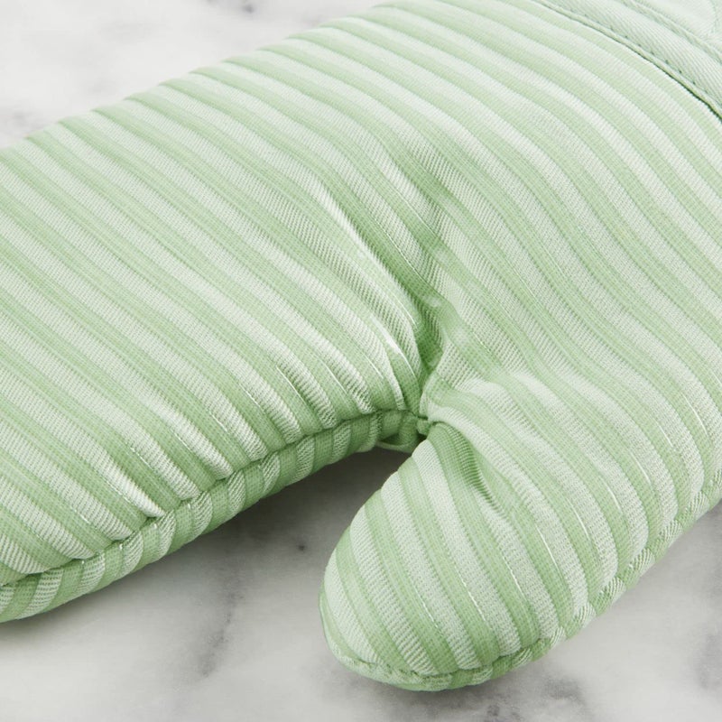 KITCHENAID Quilted Cotton Terry Cloth Oven Mitt, Pot Holder, Kitchen Towel 4-Pack Set, Heat Resistant, Silicone Grip, 16"x26", 7"x13" & 7"x10", Pistachio - Image 4