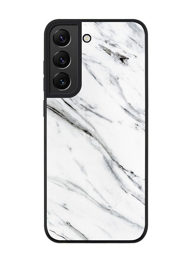 Stylizedd Rugged Black edge case for Samsung Galaxy S21 5G Slim fit Soft Case Flexible Rubber Edges Anti Drop TPU Gel Thin Cover - Marble Print Grey White - Image 1